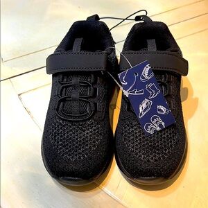 Black Mesh Sneakers with Velcro Strap